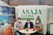 Representantes de Asaja ayer durante la rueda de prensa en la Fira. 