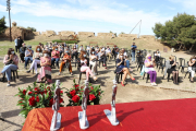 L’acte de celebració de la Diada de la Infermeria 2021, ahir davant del Castell dels Templers a Gardeny.