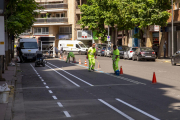 Un carril bici en obras en una imagen de archivo.