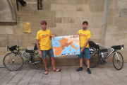 Carles Sarroca i Maurizio Sartori, els dos ciclistes lleidatans que iniciaran aquest repte solidari.