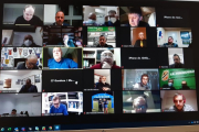 Una vista de la reunión telemática que mantuvieron ayer los clubes de Primera Catalana.