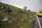 El accidente en la C-14 en Ciutadilla, con tres heridos. 