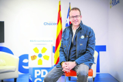 Marc Solsona, en la sede del PDeCAT en la ciudad de Lleida.