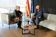 Ciuró, ayer con el padre de la niña asesinada en Sant Joan Despí. 