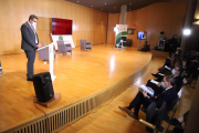 Joan Talarn, durante la presentación ayer en Lleida. 