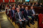 Els nou condemnats pel procés durant la celebració del judici al Tribunal Suprem.