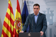 Pedro Sánchez, durant la declaració institucional del diumenge 19 de desembre.