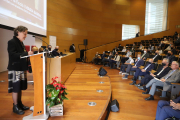 Maria Barbal, ayer durante su lección inaugural del curso 2021-2022 de la UdL.