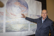 Josep Minguell presentó ayer cómo será su nuevo mural al fresco.