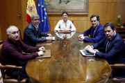 Reunió de la ministra de Treball, Yolanda Díaz, ahir, amb els agents socials.
