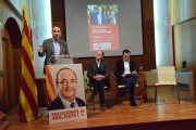 Un moment de l’acte d’ahir a la Seu amb Ramon Espadaler, Carles Losada i Òscar Ordeig.