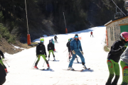 Esquiadores en la estación de Espot, este fin de semana.