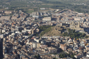 Imagen aérea del centro de la ciudad de Lleida.