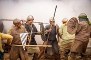 Una de las escenas de lucha de la teleserie ‘Comtes’, de Carles Porta, que se estrenará el próximo día 27.