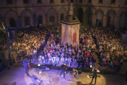 Un momento del concierto que ofreció el grupo Blaumut ayer en la Universidad de Cervera. 