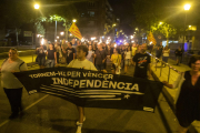 La ‘Marxa de Torxes’ por la independencia de Catalunya celebrada anoche en Tàrrega.