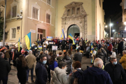 La concentració en solidaritat amb Ucraïna va tenir lloc poc abans de les 20.00 hores davant l'església de la Sang de Lleida