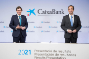 El presidente de Caixabank, José Ignacio Gorigolzarri, y el consejero delegado, Golzalo Gortázar, ayer.