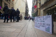 Imatge d’arxiu d’un acte a Lleida pel Dia de l’Eliminació de la Violència contra les Dones.