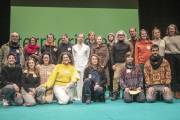 Responsables de FiraTàrrega i representants de companyies seleccionades, ahir al Teatre Ateneu.