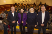 Miquel Pueyo, Marta Vilalta, Montserrat Fornells y Joan Talarn, ante los asistentes.
