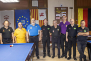 Els vuit jugadors durant la jornada d’ahir a Cervera.