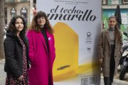 Míriam Fuentes, Isabel Coixet i Aida Flix, ahir a Barcelona.