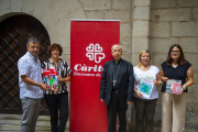 Moment de la presentació amb Càritas Lleida, Solsona i Urgell.