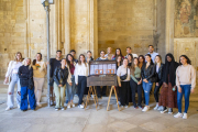 Estudiantes de Historia y Turismo de la UdL que participaron ayer en el ‘escape room’ en la Seu Vella. 