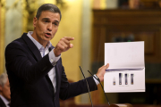 El presidente del Gobierno, Pedro Sánchez, en el Congreso.