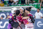 Las jugadoras del Fraga celebran la clasificación para semifinales.