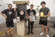 Los tres artistas participantes este año en la residencia Lo Niu de Lo Pardal en Agramunt.