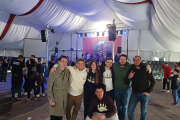 Los siete componentes del grupo leridano Fauna, el pasado fin de semana en el recinto del festival.