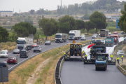 Imatge d'arxiu d'obres a l'autovia A-2.