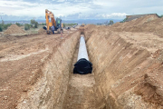 Les obres de la canonada de la Mola, paral·lela al canal principal de l’Aragó i Catalunya, que té una longitud de 6 quilòmetres i hi podran circular 2,4 metres cúbics per segon.