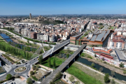 Imagen virtual de cómo sería el centro comercial propuesto por Smart Habent y su integración en la trama urbana de Lleida. 