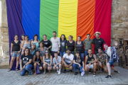 Foto de grup durant l’acte d’ahir al convent de Santa Clara.