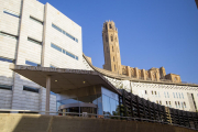 Vista de la entrada a la Audiencia de Lleida, en el Canyeret. 