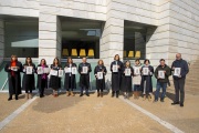 Concentración de letrados de Justicia el pasado 17 de febrero a las puertas de la Audiencia de Lleida. 