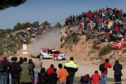 Una imagen del paso del Rally Catalunya por el tramo de Les Garrigues en la edición de 2010.