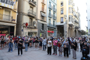 Concentración contra la violencia machista el pasado mes de junio en la plaza Paeria. 