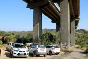 Punt d'accés a la zona on s'ha comès el delicte, en una zona de matolls entre el Pont de Vilomara i Sant Vicenç de Castellet