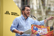 Aragonés, durante el acto de ERC en la Diada.