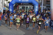 Moment de la sortida de la marató de Lleida, amb els dos primers classificats ja en les posicions capdavanteres: Xavi Tomasa (dorsal 2), Marc Otero (1) i Carlos Lancharro (24).