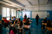 Xarrada dels Mossos d’Esquadra sobre prevenció en xarxes socials a una classe de 2n d’ESO de l’institut Samuel Gili i Gaya de Lleida.