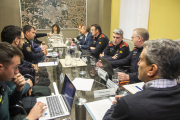 Un moment de la reunió de la Junta de Seguretat Local de Tàrrega, ahir al matí.