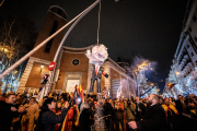 Protesta de la ultradreta davant de Ferraz la nit de Cap d’Any.