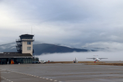 L’arribada del primer avió de Palma a l’aeroport d’Andorra-la Seu.