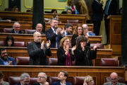 Ábalos al galliner. L’exdiputat socialista José Luis Ábalos va tornar al Congrés i va donar suport a la llei.