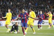 Raphinha celebra el gol que va marcar a l’inici de la segona part.